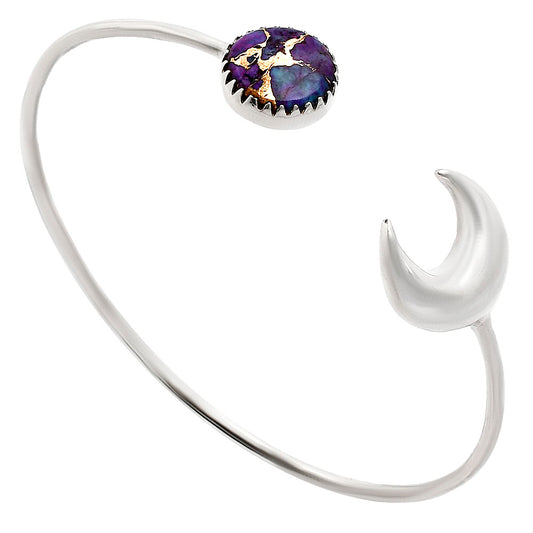 Crescent Moon - Copper Purple Turquoise Cuff Bangle Bracelet B-1046 31-EB10308