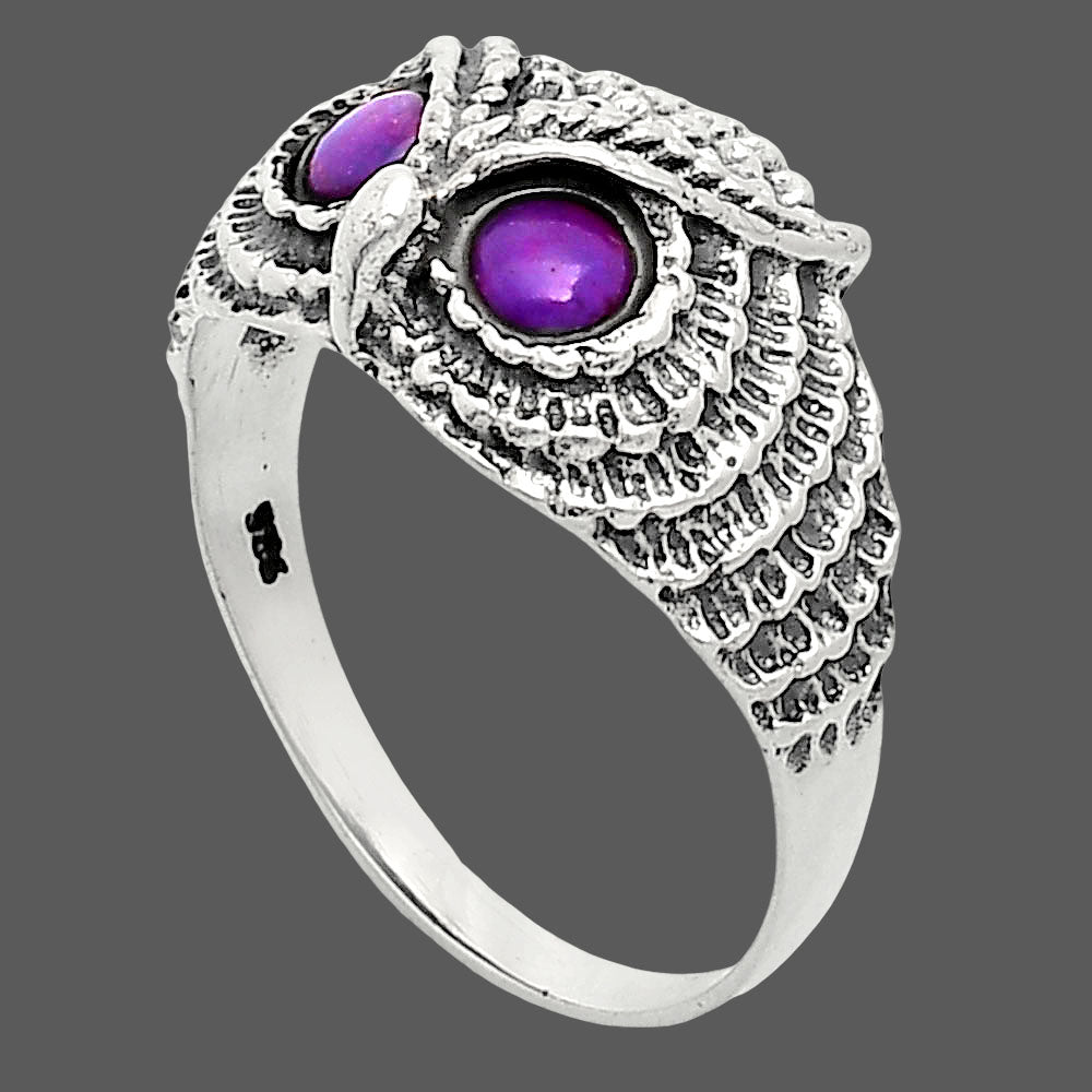 Premium Quality Owl - Copper Purple Turquoise Ring size-9.5 R-1022 31-ER12018