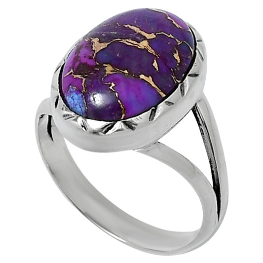 Premium Copper Purple Turquoise Ring size-6 R-1074 31-ER12084