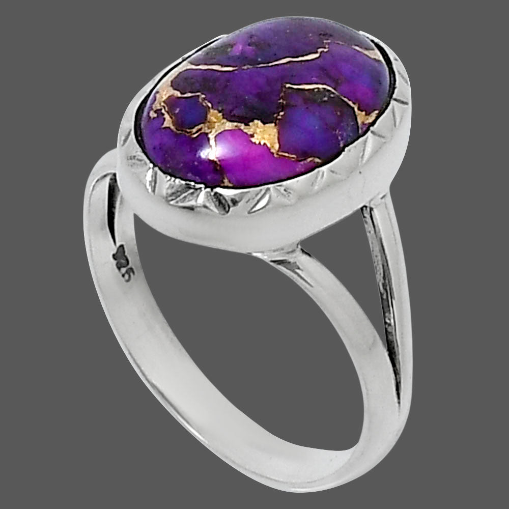 Premium Copper Purple Turquoise Ring size-8 R-1074 31-ER12108