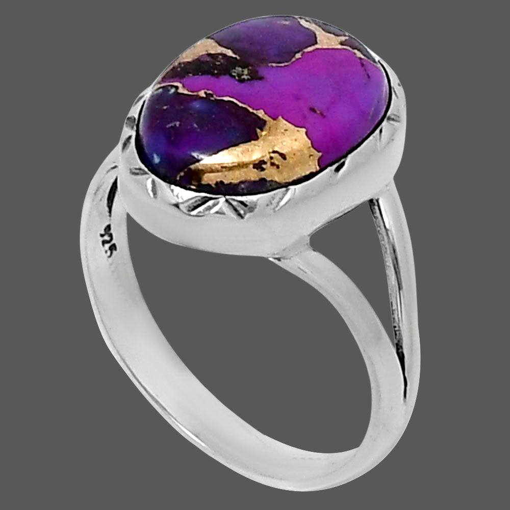Premium Copper Purple Turquoise Ring size-8 R-1074 31-ER12112