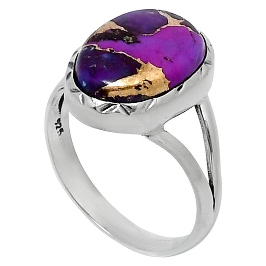Premium Copper Purple Turquoise Ring size-8 R-1074 31-ER12112