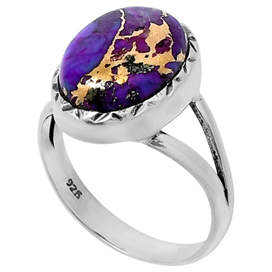 Premium Copper Purple Turquoise Ring size-8 R-1074 31-ER12116