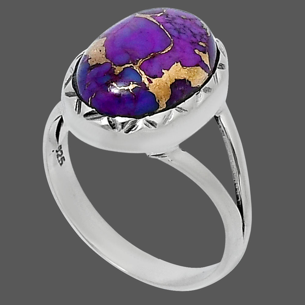 Premium Copper Purple Turquoise Ring size-8 R-1074 31-ER12117