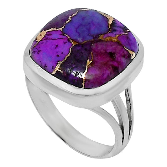Premium Copper Purple Turquoise Ring size-7 R-1006 31-ER12133