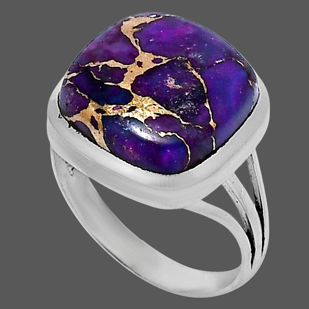 Premium Copper Purple Turquoise Ring size-8 R-1006 31-ER12137