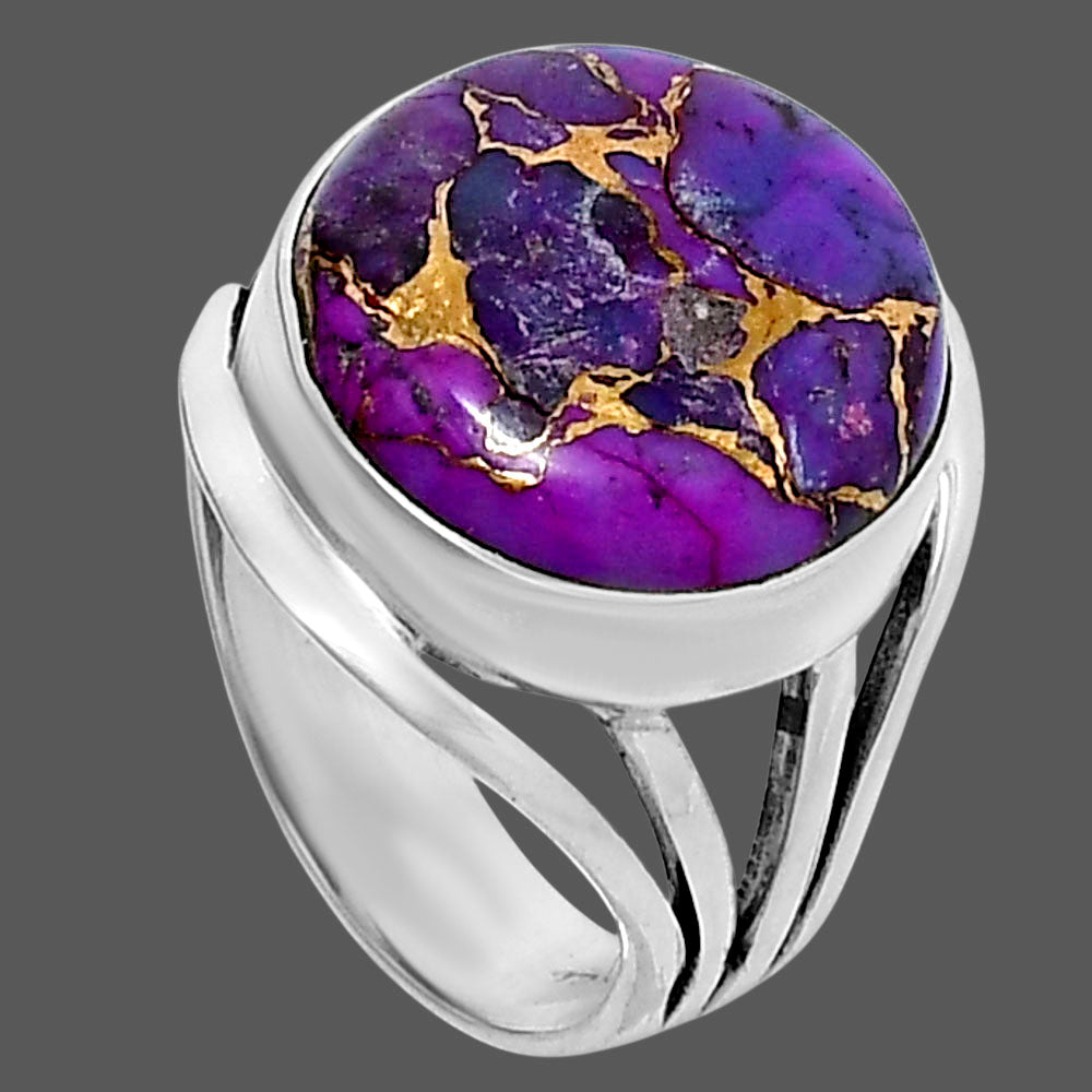 Premium Copper Purple Turquoise Ring size-7 R-1219 31-ER12174