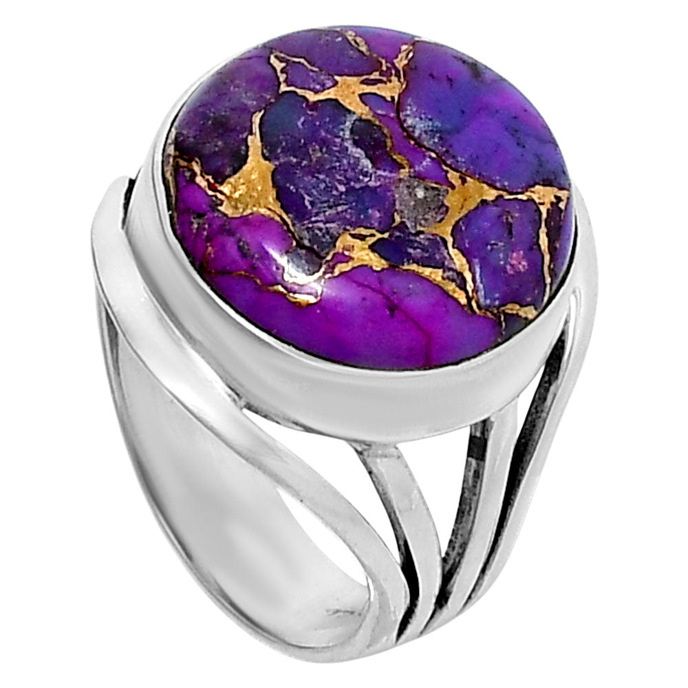 Premium Copper Purple Turquoise Ring size-7 R-1219 31-ER12174