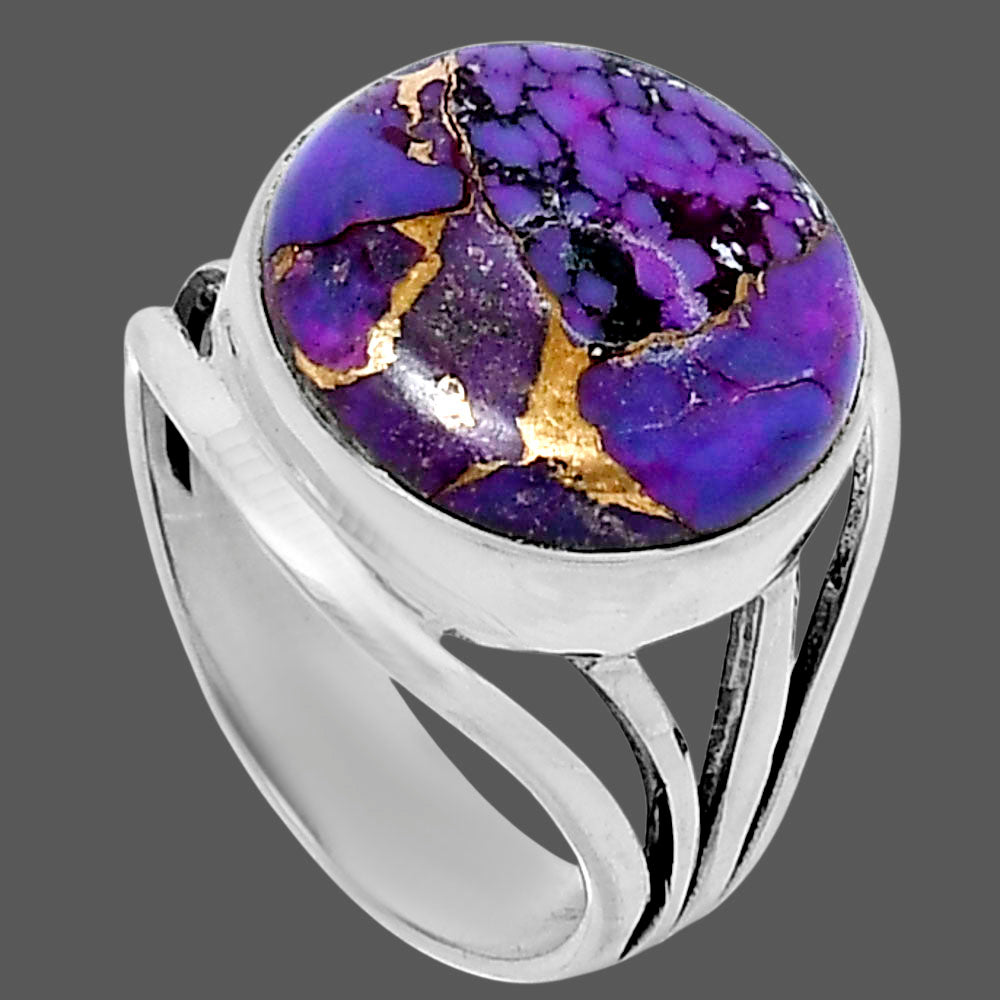 Premium Copper Purple Turquoise Ring size-7 R-1219 31-ER12176