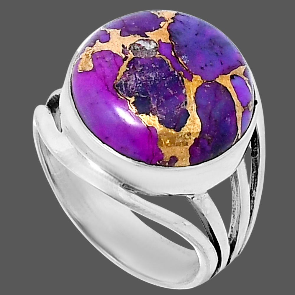Premium Copper Purple Turquoise Ring size-7 R-1219 31-ER12180