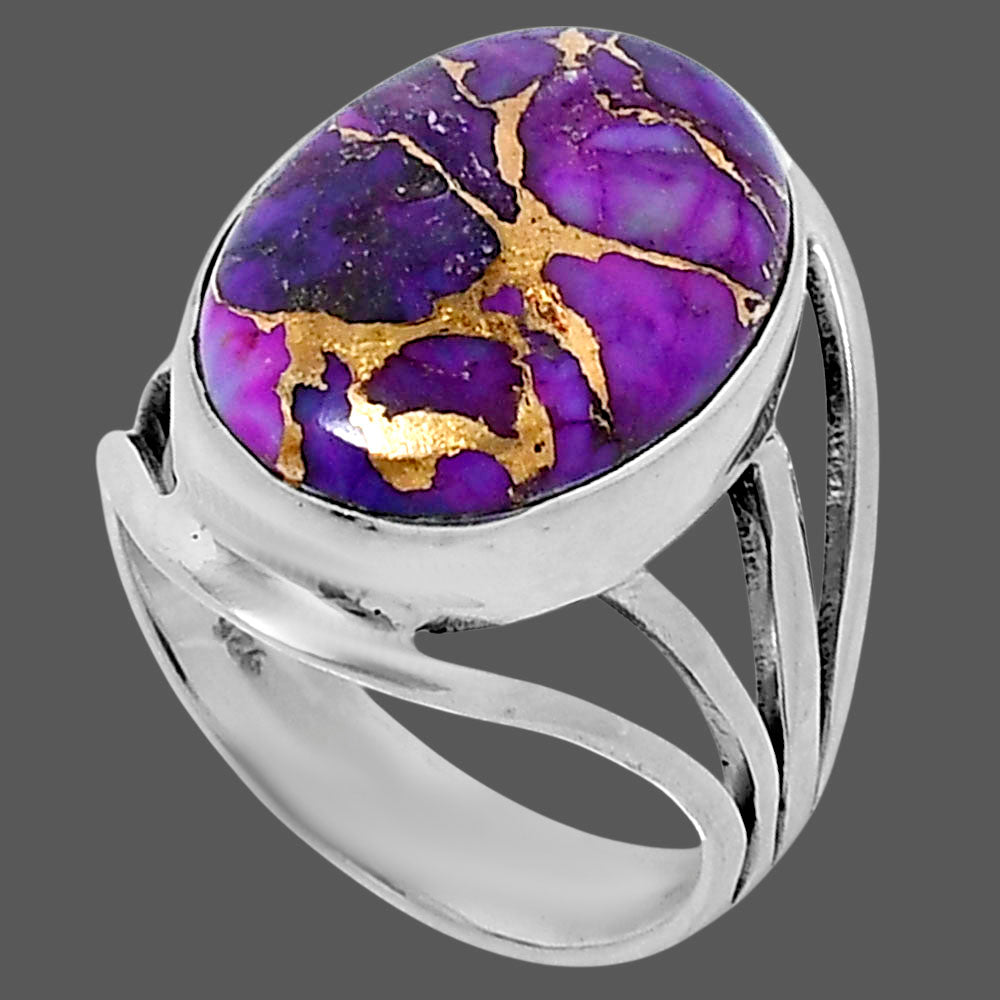 Premium Copper Purple Turquoise Ring size-8 R-1219 31-ER12183