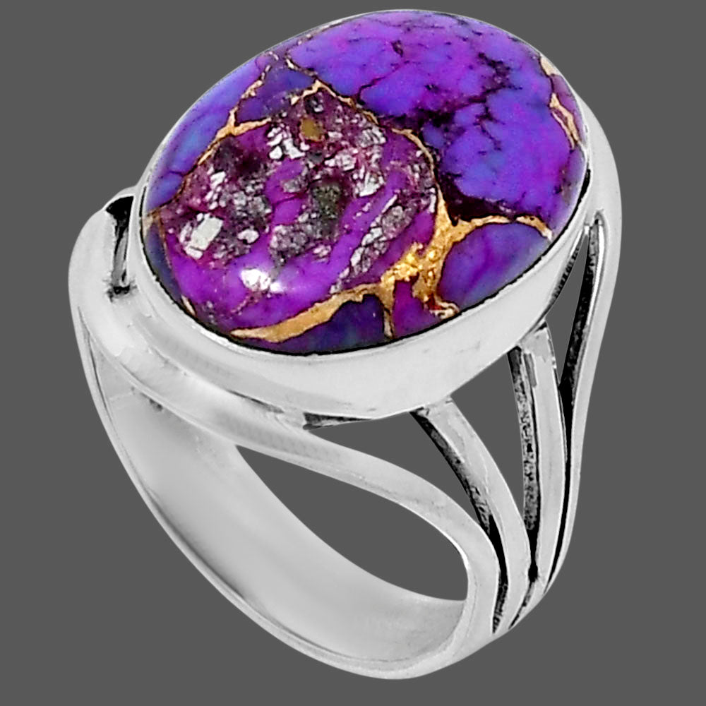 Premium Copper Purple Turquoise Ring size-9 R-1219 31-ER12192