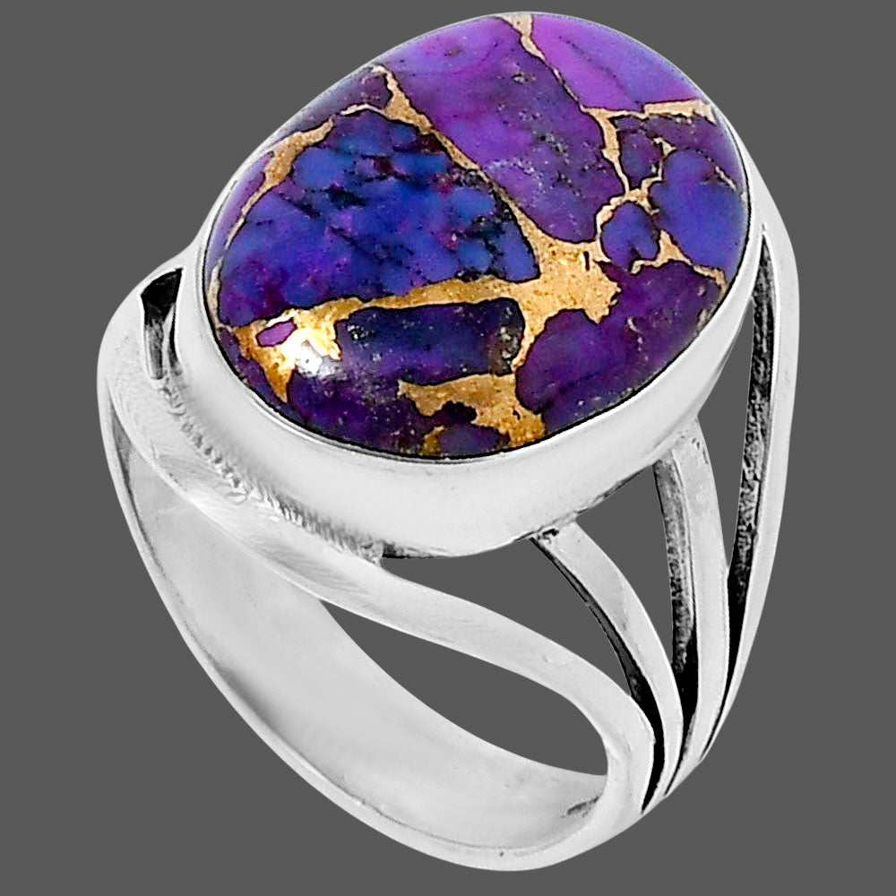Premium Copper Purple Turquoise Ring size-9 R-1219 31-ER12194