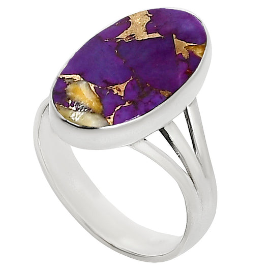 Copper Purple Turquoise Ring size-8 R-1003 31-ER15046