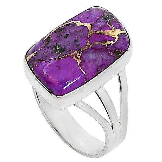 Copper Purple Turquoise Ring size-8 R-1003 31-ER15054