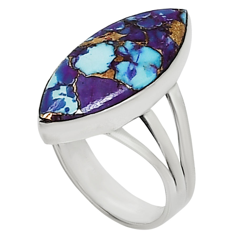 Kingman Purple Dahlia Turquoise Ring size-10 R-1003 31-ER15089