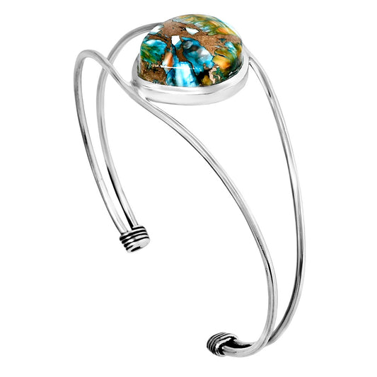 Premium Quality Spiny Oyster Turquoise Cuff Bangle Bracelet B-1013 32-EB10333