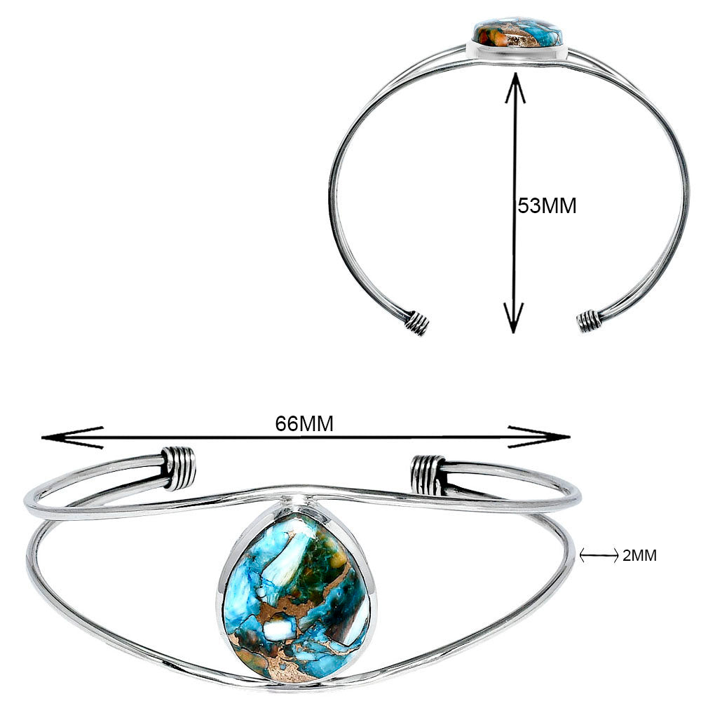 Premium Quality Spiny Oyster Turquoise Cuff Bangle Bracelet B-1013 32-EB10340