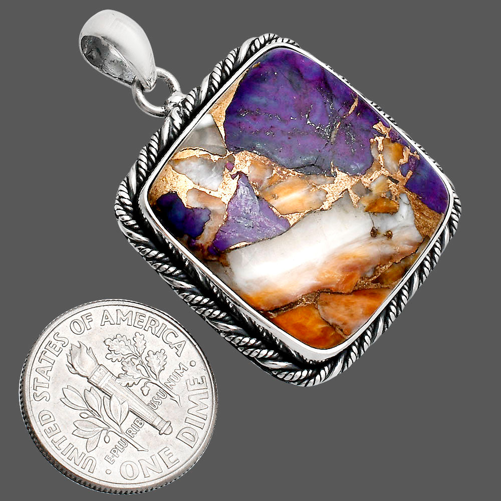 Premium Quality Spiny Oyster Turquoise Pendant P-1074 32-EP10202