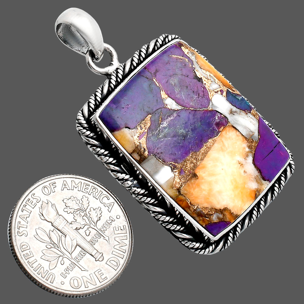 Premium Quality Spiny Oyster Turquoise Pendant P-1074 32-EP10203