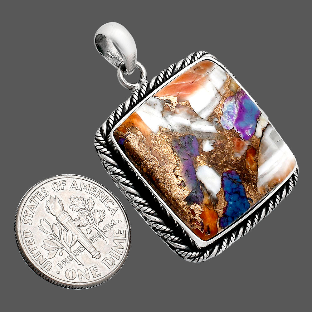 Premium Quality Spiny Oyster Turquoise Pendant P-1074 32-EP10207