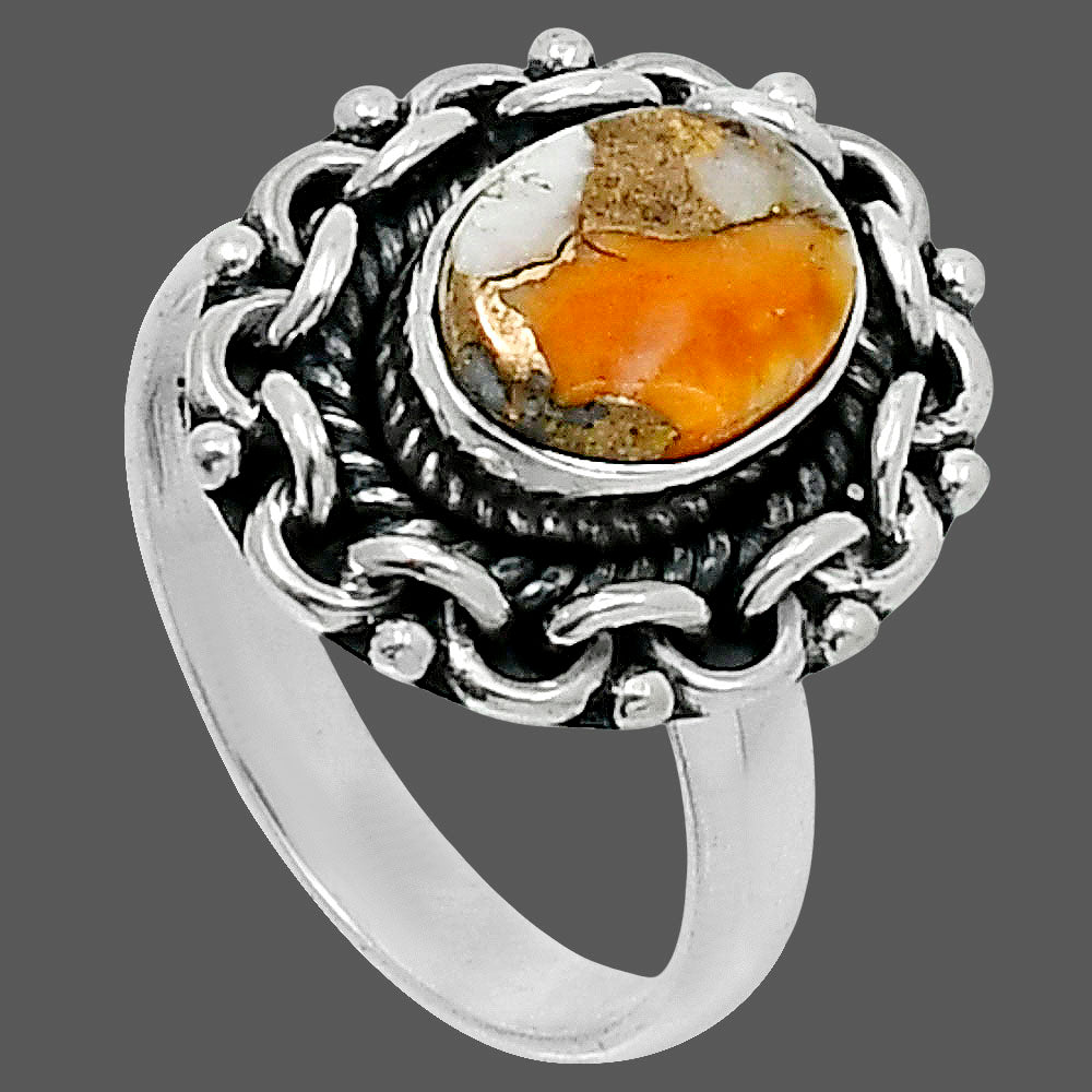 Premium Spiny Oyster Turquoise Ring size-6 R-1667 32-ER12483