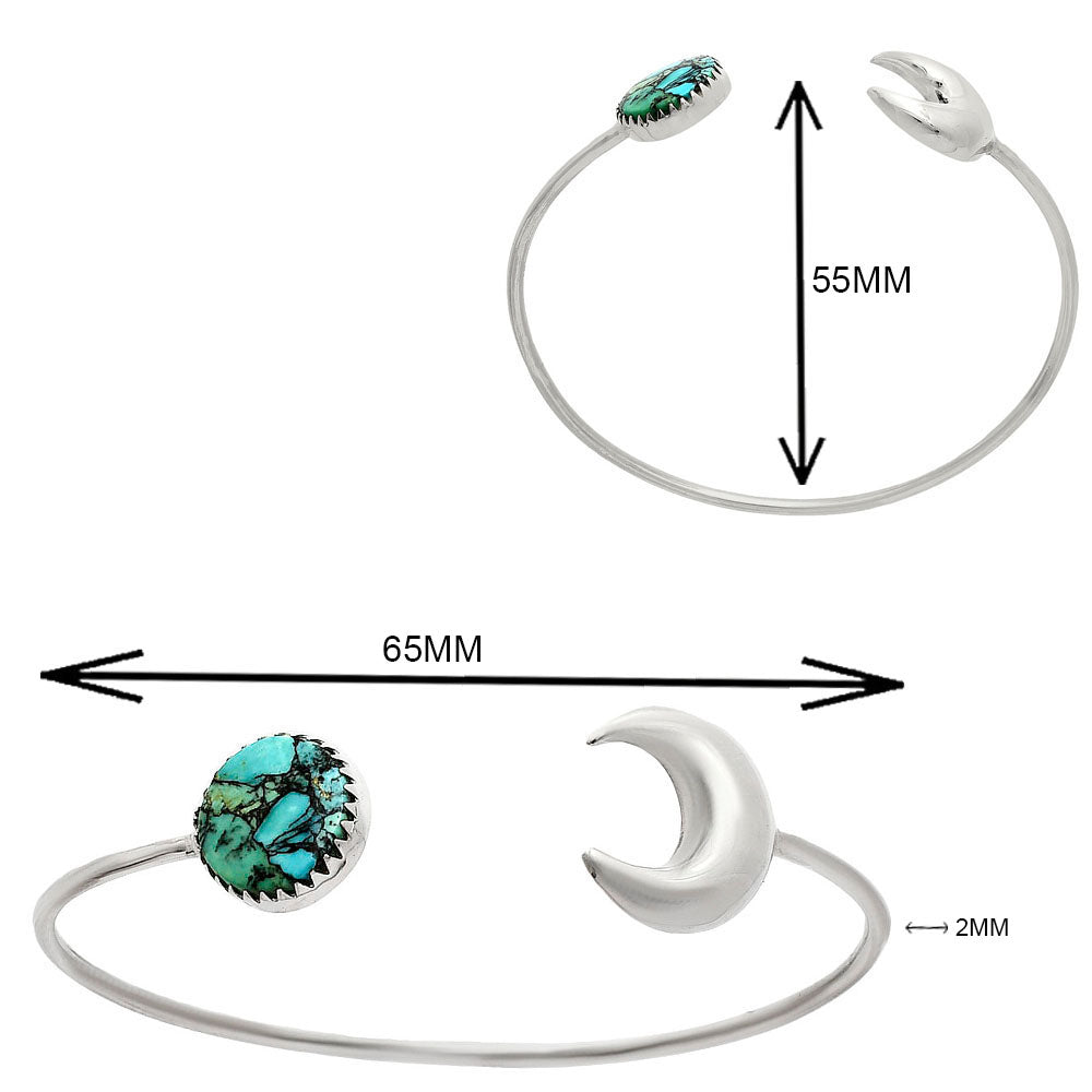Moon - Lucky Charm Tibetan Turquoise Cuff Bangle Bracelet B-1046 33-EB10360