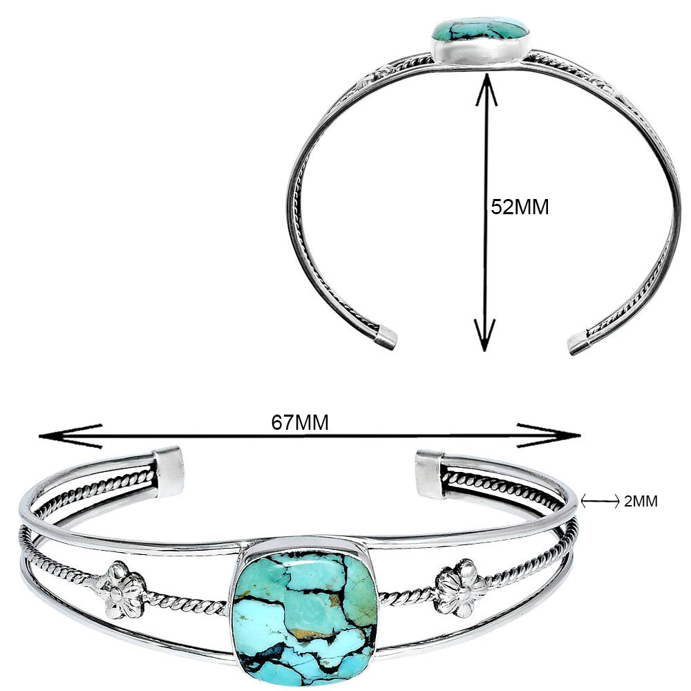 Premium Lucky Charm Tibetan Turquoise Cuff Bangle Bracelet B-1012 33-EB10362