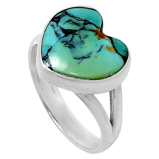 Premium Heart Lucky Charm Tibetan Turquoise Ring size-7 R-1073 33-ER12623