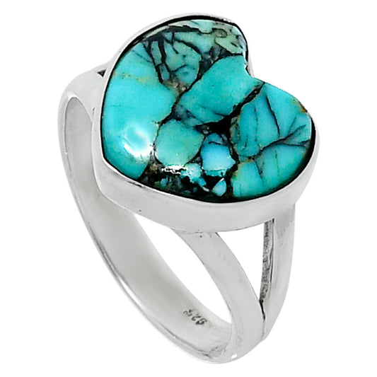 Premium Heart Lucky Charm Tibetan Turquoise Ring size-7 R-1073 33-ER12626