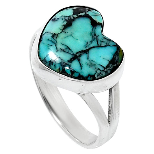 Premium Heart Lucky Charm Tibetan Turquoise Ring size-8 R-1073 33-ER12639