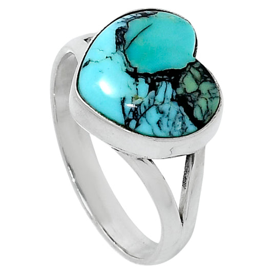 Premium Heart Lucky Charm Tibetan Turquoise Ring size-10 R-1073 33-ER12651