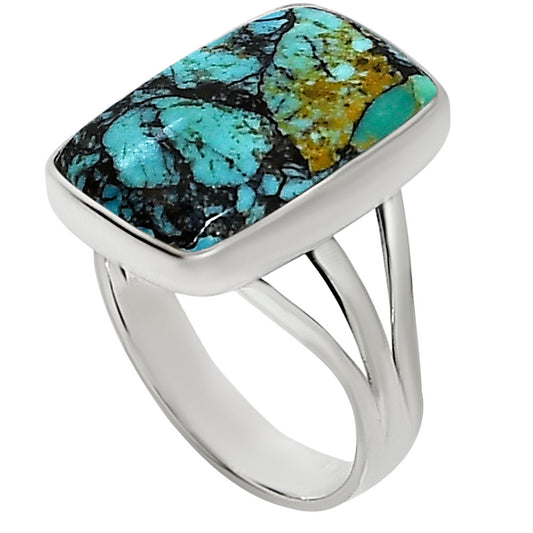 Lucky Charm Tibetan Turquoise Ring size-8 R-1003 33-ER15061
