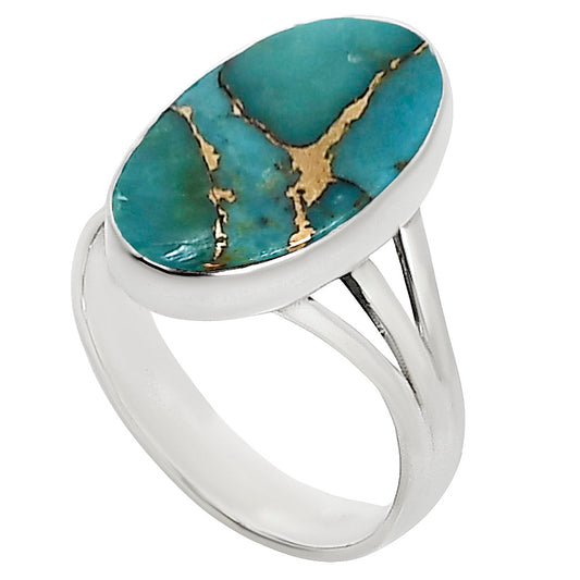 Lucky Charm Tibetan Turquoise Ring size-8 R-1003 33-ER15072