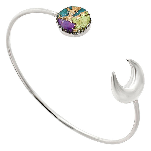 Crescent Moon - Multi Copper Turquoise Cuff Bangle Bracelet B-1046 34-EB10367
