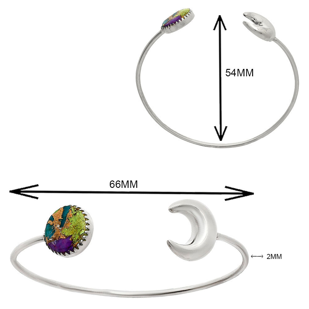 Crescent Moon - Multi Copper Turquoise Cuff Bangle Bracelet B-1046 34-EB10367