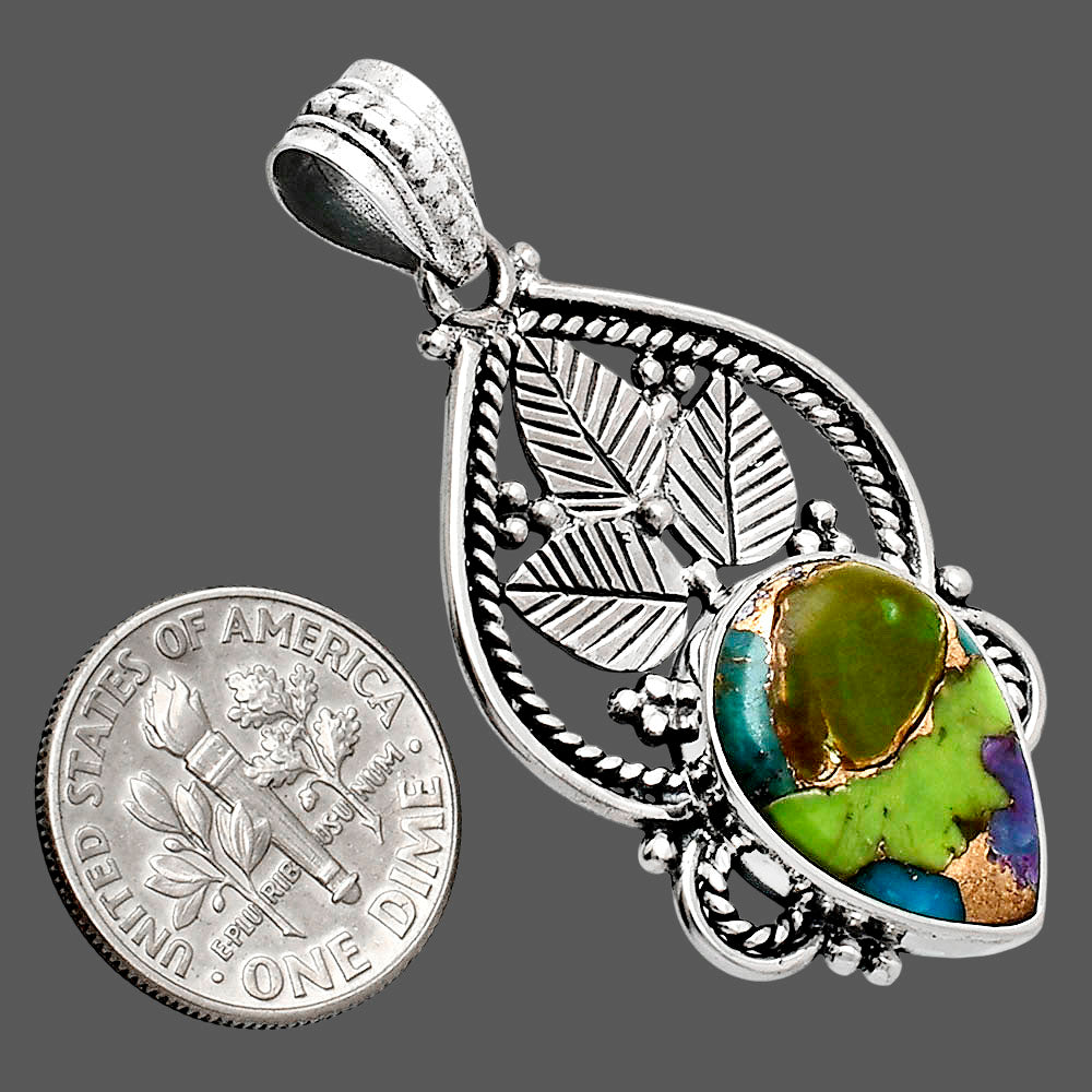 Premium Quality Multi Copper Turquoise Pendant P-1258 34-EP10248