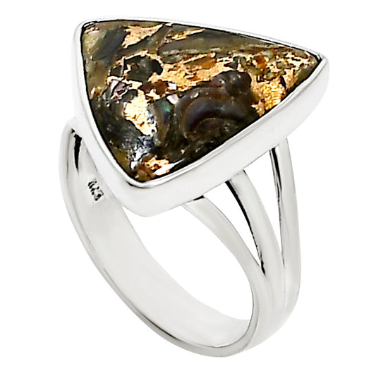 Copper Abalone Shell Ring size-9 R-1003 34-ER15097