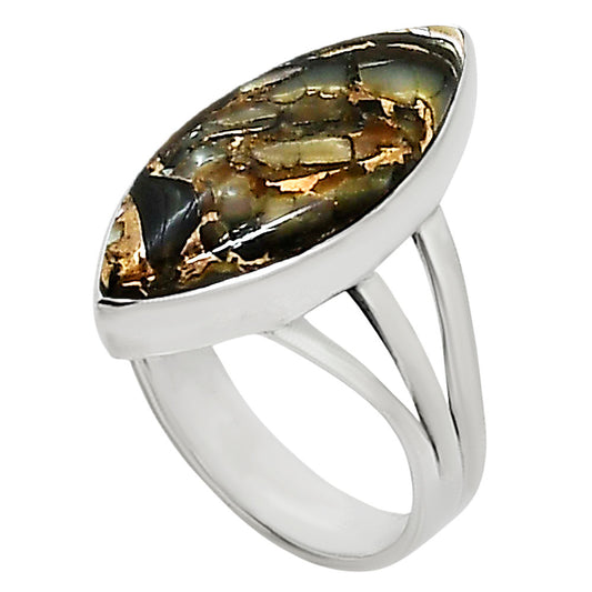 Copper Abalone Shell Ring size-10 R-1003 34-ER15099