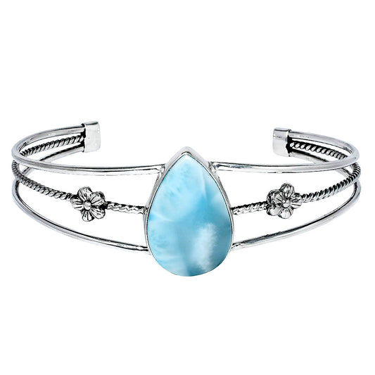 Premium Quality Natural Larimar Cuff Bangle Bracelet B-1012 37-EB10394