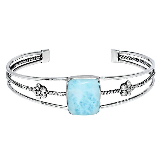Premium Quality Natural Larimar Cuff Bangle Bracelet B-1012 37-EB10395