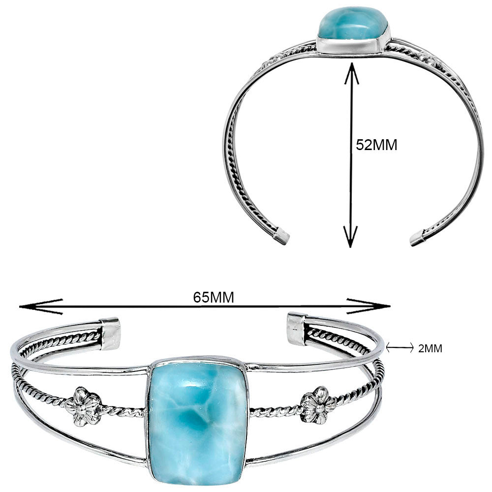 Premium Quality Natural Larimar Cuff Bangle Bracelet B-1012 37-EB10397