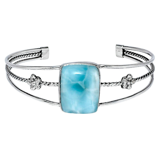 Premium Quality Natural Larimar Cuff Bangle Bracelet B-1012 37-EB10397