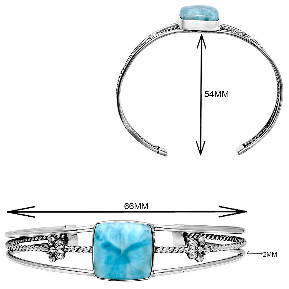 Premium Larimar (Dominican Republic) Cuff Bangle Bracelet B-1012 37-EB10399