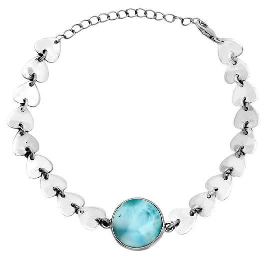 Premium Heart - Larimar (Dominican Republic) Bracelet B-1044 37-EB10410