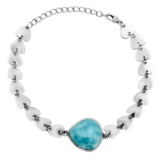 Premium Heart - Larimar (Dominican Republic) Bracelet B-1044 37-EB10411