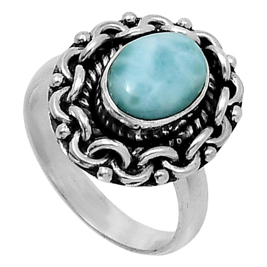 Premium Larimar (Dominican Republic) Ring size-6 R-1667 37-ER13183