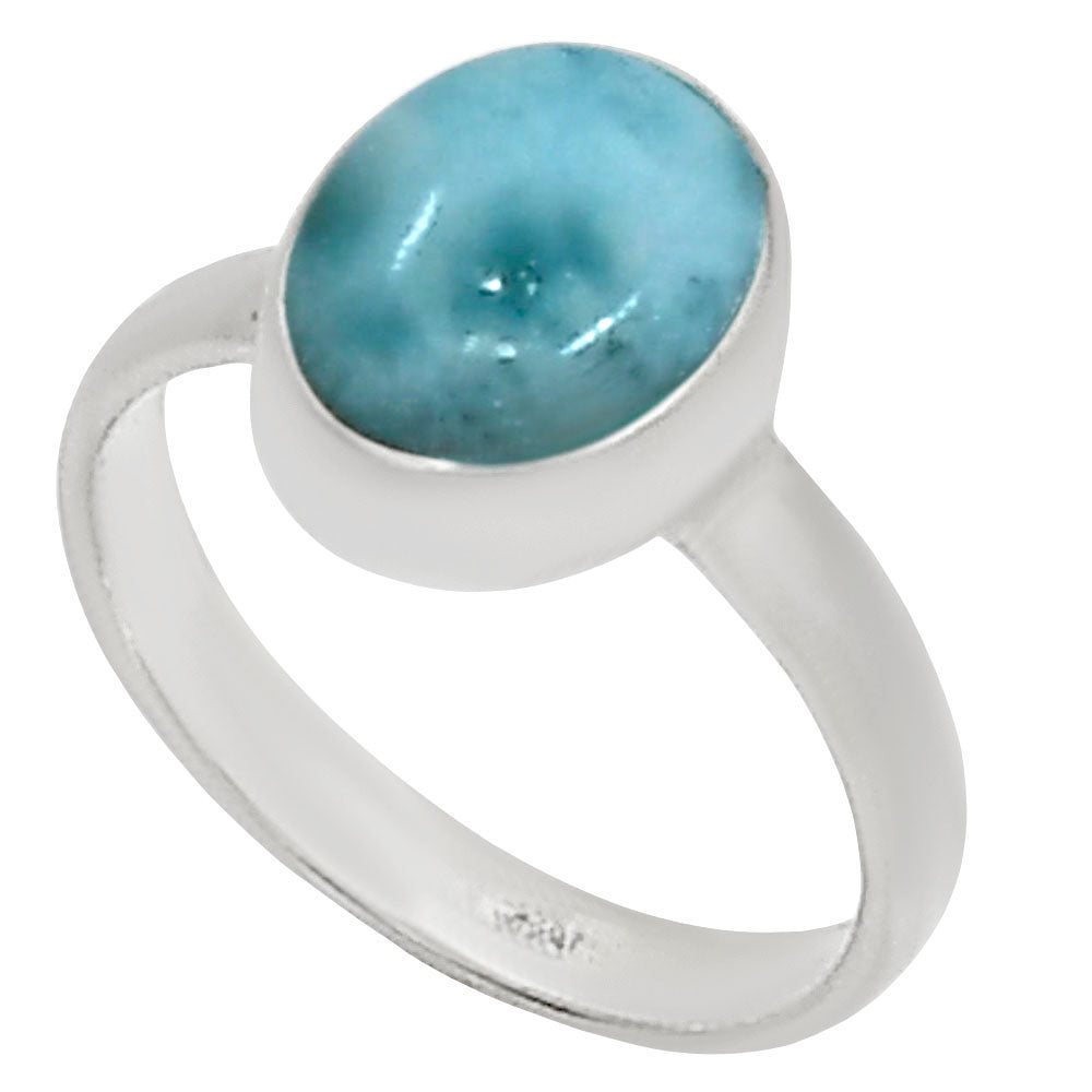 Larimar (Dominican Republic) Ring size-8 R-1001 37-ER15478