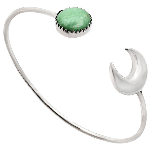Premium Crescent Moon - Utah Variscite Cuff Bangle Bracelet B-1046 40-EB10424