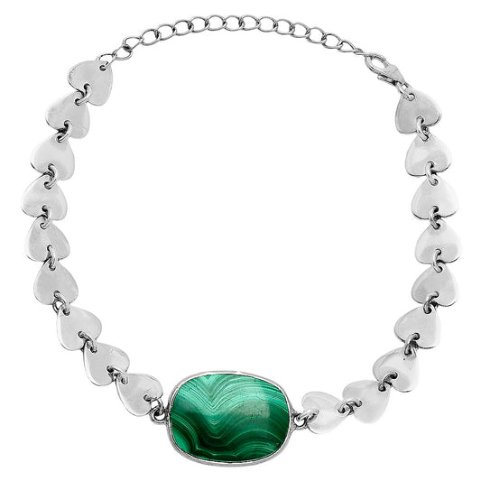 Premium Quality Heart - Malachite Eye - Congo Bracelet B-1044 41-EB10459